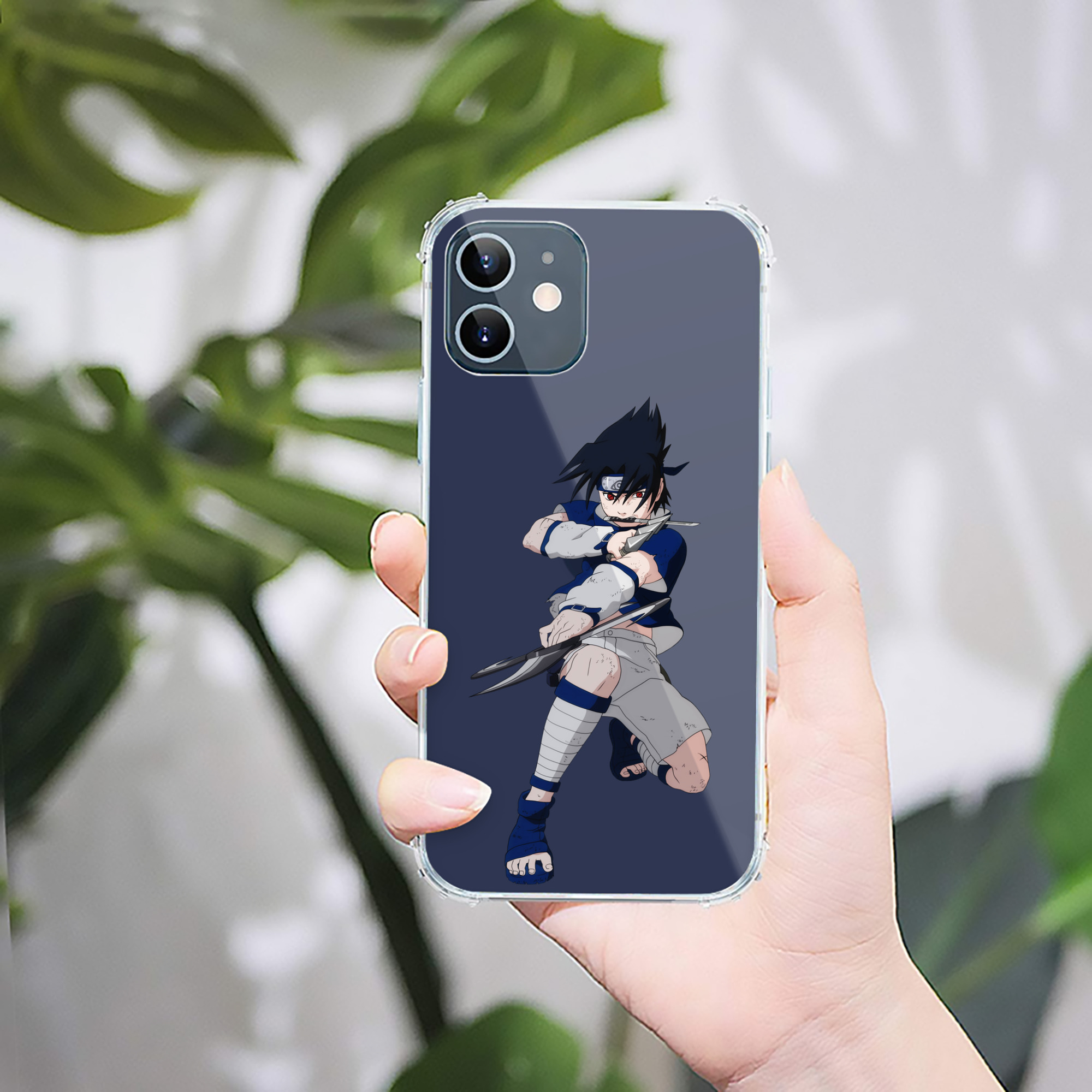 （画像用） NARUTO -ナルト- うちは サスケ Uchiha Sasuke 【iPhone 12シリーズ対応】透明スマホケース（クリアソフトケース）